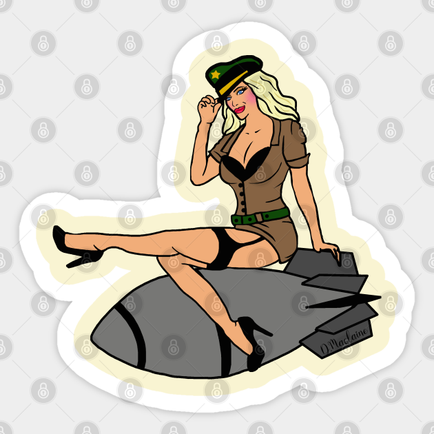 Military Army Pin Up Girl Military Pin Up Girl Sticker Teepublic